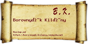 Borovnyák Kilény névjegykártya